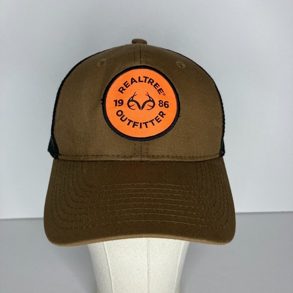 Realtree Outfitter Brown Black Mesh Adjustable Hat - Picture 1 of 7